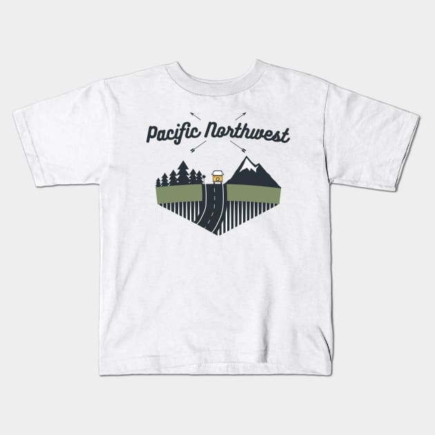 PNW Van Kids T-Shirt by happysquatch